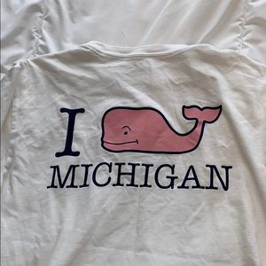 White Michigan vineyard vines shirt